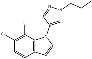 6-Chlor-7-fluor-1-(1-propyl-1H-pyrazol-4-yl)-1H-indol CAS-nr. : 1782070-67-0